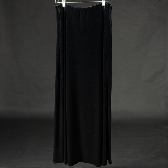 CASUAL CORNER Stretch Velvet Maxi Skirt Formal Black L - Picture 1 of 8